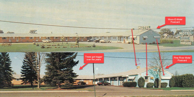 Pine River Motel (Moon-E-Motel) - Comparison Of Postcards (newer photo)